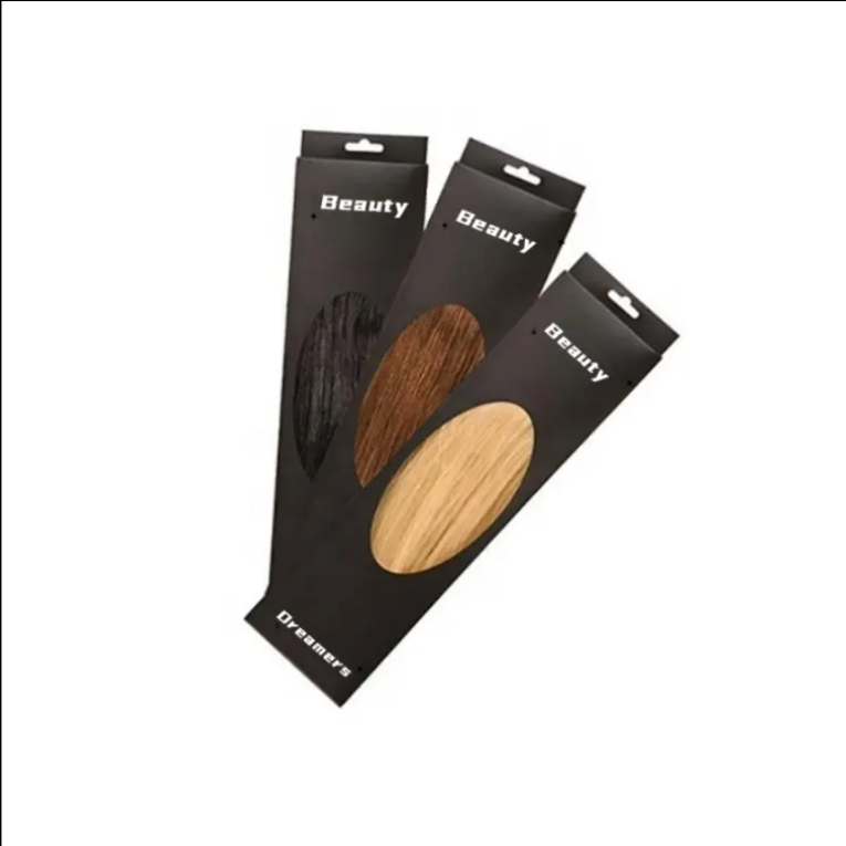 Custom Logo Printed Black Rectangular Box with Clear PVC Window – Ideal for Hair