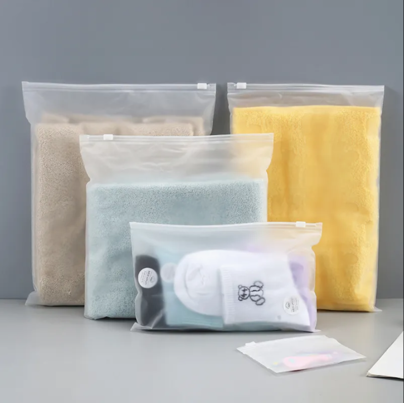 Custom Frosted PE Zipper Clothing Bags - Ideal for Shirts, S