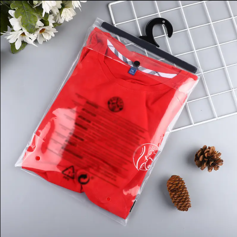 Custom Clear PVC Package Bags with Hanger & Snap Button Closure - Ideal for 