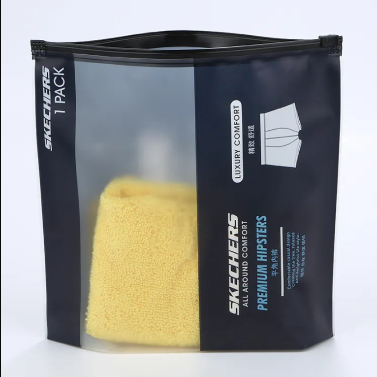 Custom CPE Zipper Bags with Clear Window - Ideal for Underwear, Socks, and Appar