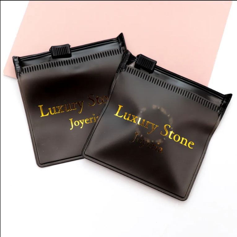 Custom Black PVC Pouches with Zip Seal - Ideal for Accessories & Small items