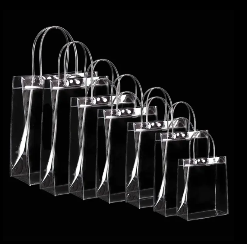 Custom Clear PVC Gift Bags with Handles - Retail Packaging f