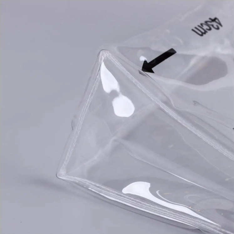 Custom Printed Clear PVC Shopping Bag with Snap Closure - Reusable Transparent R