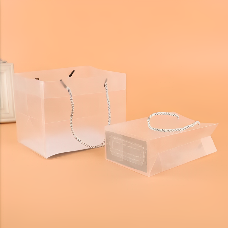 Frosted PP Gift Bags with Rope Handles – Reusable Semi-Transparent Shopping Bags