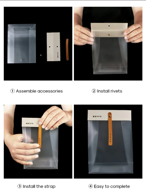 Custom Frosted PP Gift Bags with Color Strap Closure – Ideal for Retail, Gifts, 